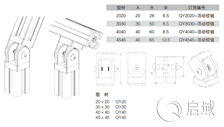 铝型材活动铰链 铝型材活动铰链